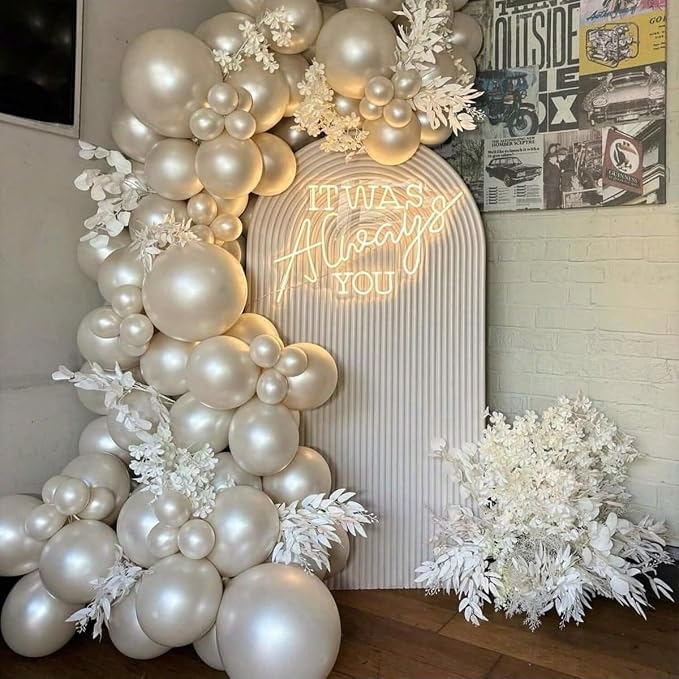 Pearl White Sand Balloons - Image 4