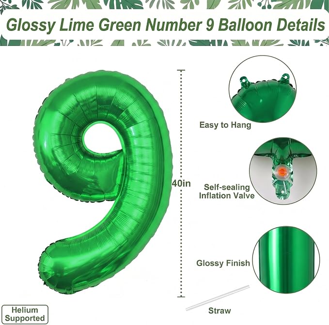 Green Number 19 Balloon 40 Inch, Shiny Foil Duo - Image 4