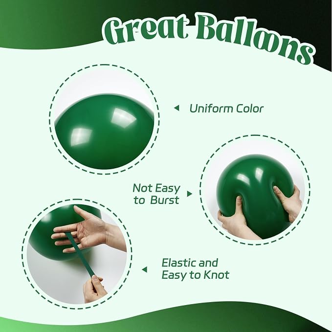 60pcs Green and Black Balloons 12inch - Image 3