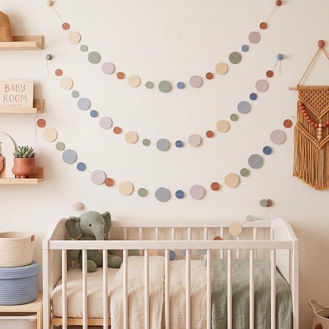Outus 5 Pieces Colorful Circle Garland Banner Hanging Paper Dot Decorations - Image 5