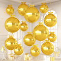 Gold Round Foil Balloons with Satin Bows Ribbon by Dagelar