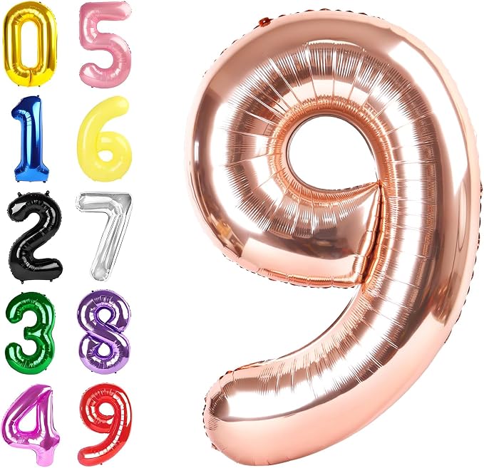 Number Balloons 40 Inch Rose Gold 8 Balloon by Argthjy