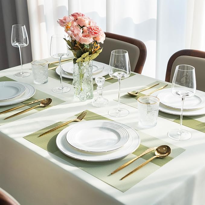 Placemats Set of 8 Vinyl/Plastic Woven Place Mats - Image 6