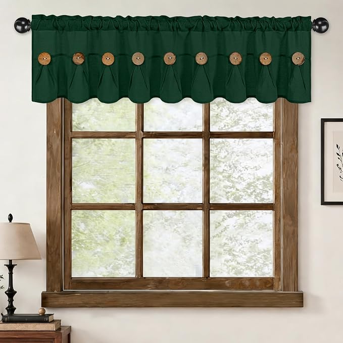 Farmhouse Valance Curtains, Boho Cotton Linen Kitchen Valance, Rod Pocket - Image 7