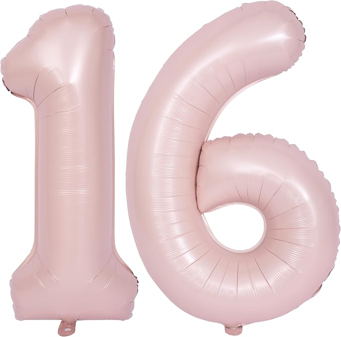 40 In Matte Pink Number Balloons Helium Foil Mylar Balloon Party Digital 16 | by Exquisitehighqualitypartydecorationstomeetyoureveryneed%EF%BC%81