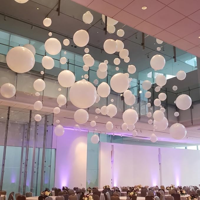120 Pcs Wedding DIY Floating White Balloon Wall Garland Kit 5 Inch Balloons - Image 7