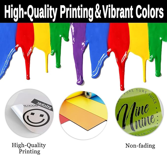 Custom Stickers for Weddings, Birthdays & Businesses - Personalized Labels with Your Logo - Waterproof, Fade and Heat Resistant - Pack of 100-1000 (Wreath B, 2.5 Inch)