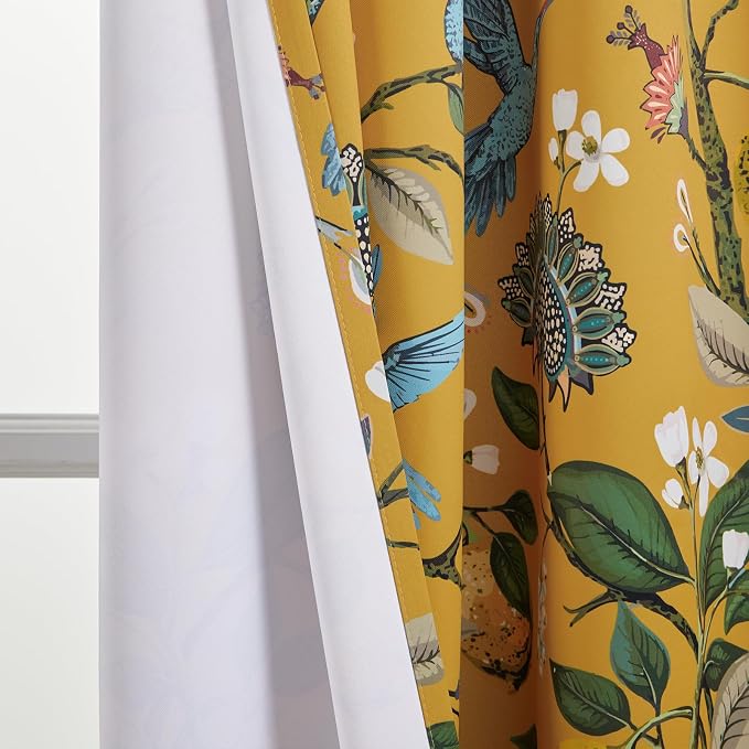 Topfinel 48 Inches Long Short Mustard Yellow Blackout Curtains - Image 7