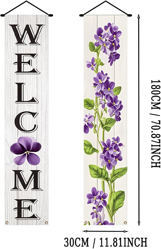 BlissYard Spring Summer Banner 70x12 Inch Vertical Spring Summer Door Banners - Image 8