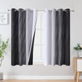 Ombre Greyish White and Black Blackout Curtains & Drapes 45 Inch Length 2 Panels by ESTELARTEXTILER