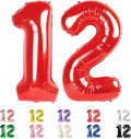 12 Balloon Numbers 40 Inch for 12th Year Old Birthday Decorations, Inflation by Mluchee