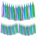 Blue Green and Purple DIY Tissue Paper Tassel Garland 30pcs Hanging Paper by Unknown