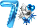 TONIFUL 7th Birthday Balloons Kit 40 Inch Blue Large Number 7 Foil Balloon | by TONIFUL