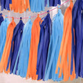 Orange Blue Paper Tassels 30pcs Streamers by Unknown