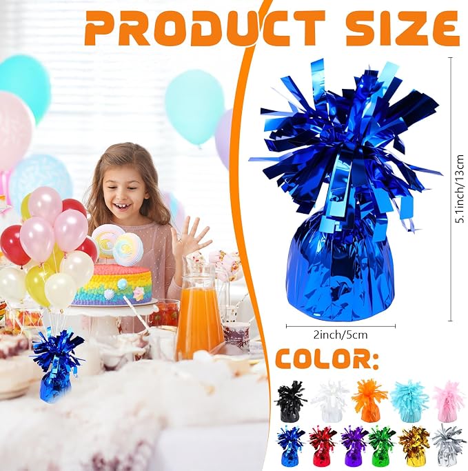 4 Pcs Blue Metallic Balloon Weights Holder Anchors Balloon Holder Weights - Image 2
