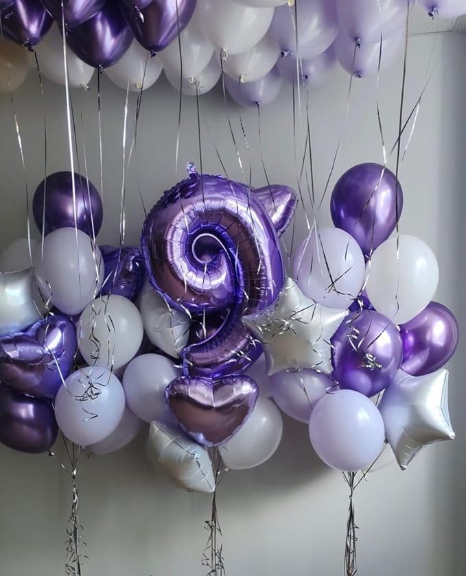 Number 8 Balloon 40 Inch Balloons Purple Birthday Decorations - Image 2