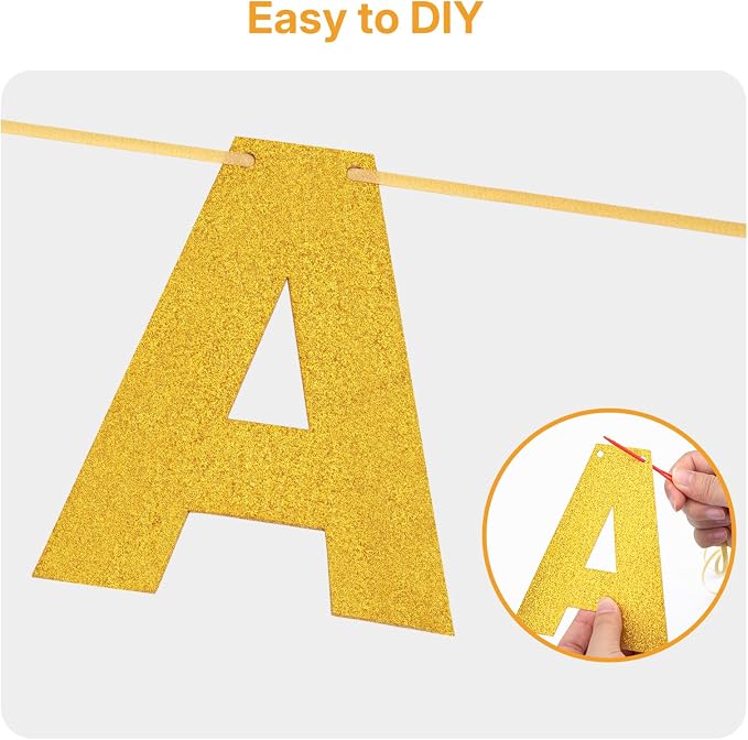 146 PCS DIY Glitter Letter Banner Kit, A-Z Letters & Numbers, Graduation - Image 3