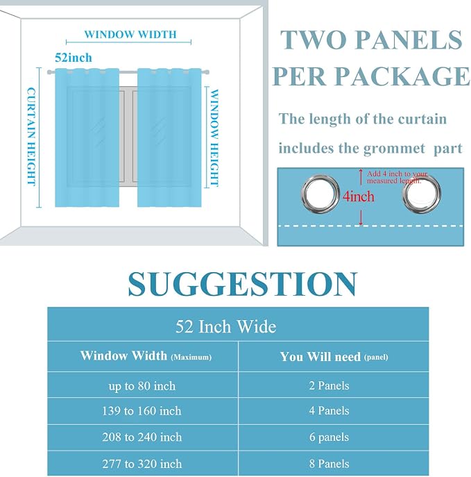 Navy Blue and Black Ombre Blackout Curtains 72 Inch Length 2 Panels Set - Image 9