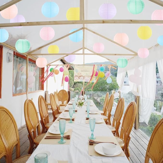 Paper Lanterns Party Decorations, Hanging Round Chinese Lanterns - Image 5