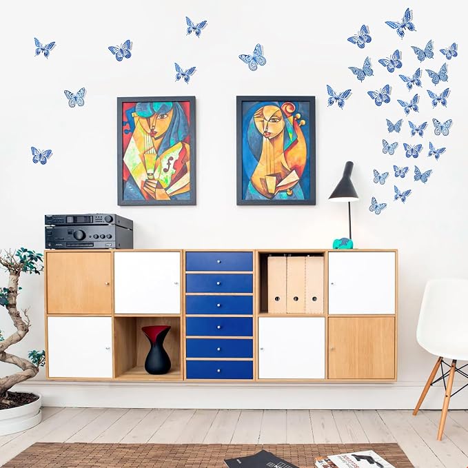 SAOROPEB Butterfly Wall Stickers, Metallic Paper, Art Deco Decor - Image 3