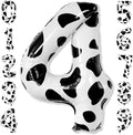40 Inch Cow Print Number 4 Balloon, Large Black & White Mylar Foil Balloons by Unknown