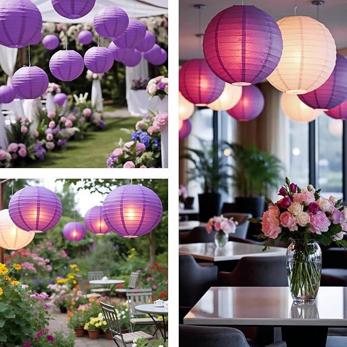 Purple Chinese Paper Lanterns - Image 6