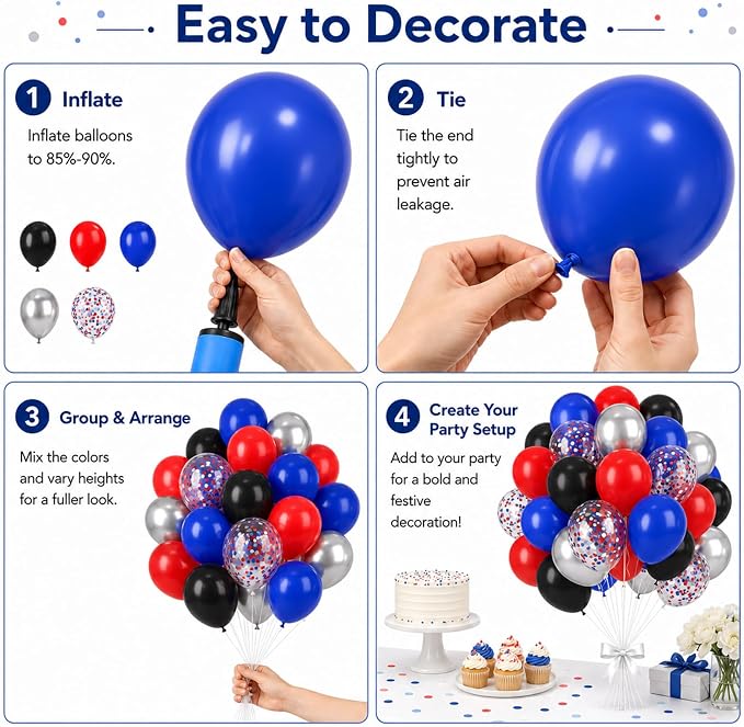Red Blue Black Balloons - Image 5