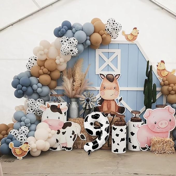 Cow Print Number 9 Balloon 40 Inch, Reusable Foil Mylar Decor - Image 5