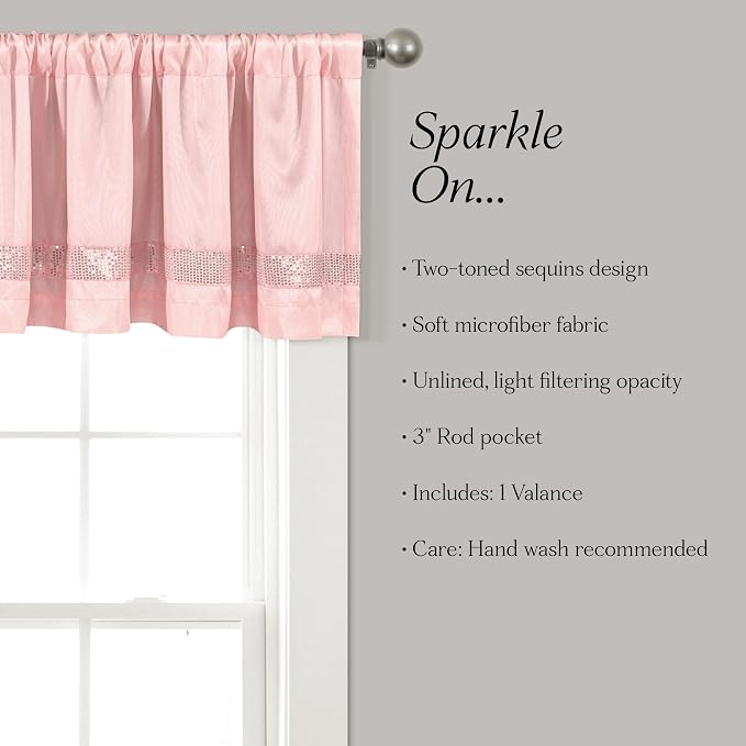 Lush Decor Night Sky Sequins Valance, Blush & Silver - Image 6
