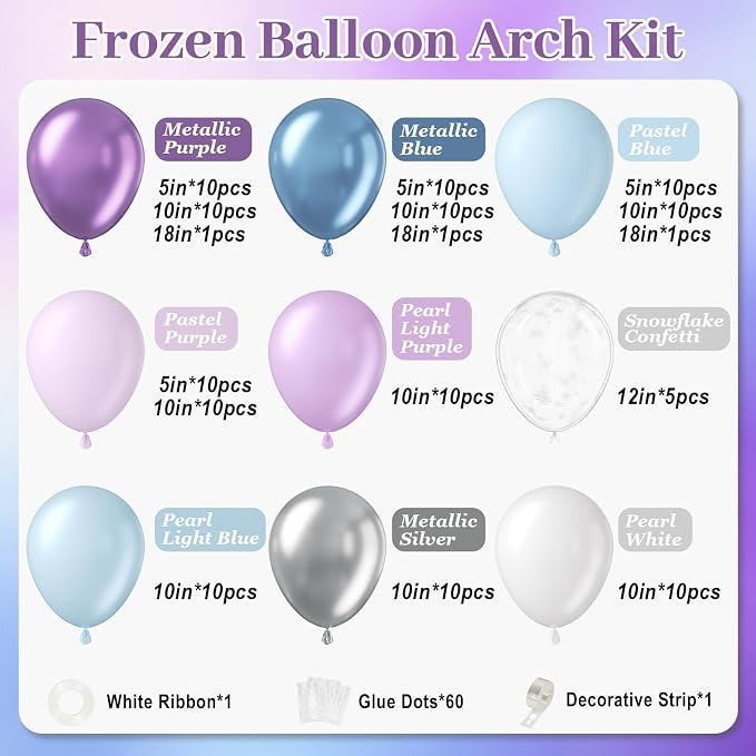 131pcs Frozen Balloon Arch Kit - Image 2