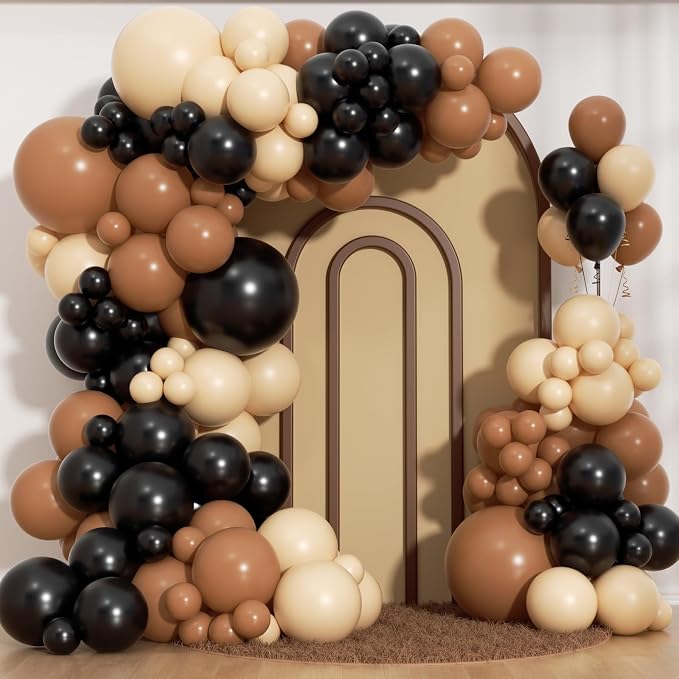 Black and Brown Balloons Arch Kit by Unknown