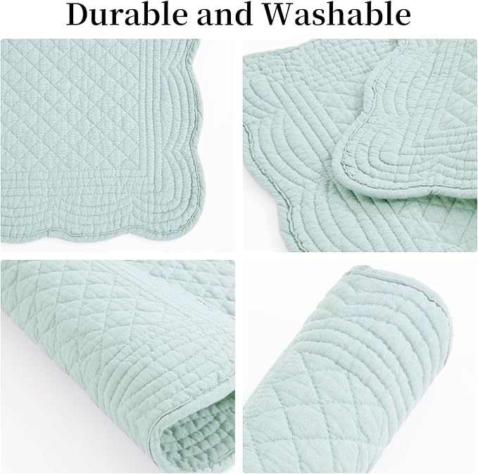 HOMBYS Quilted Placemats Set of 6 Washable-13x18 inches Rectangular Placemats - Image 7