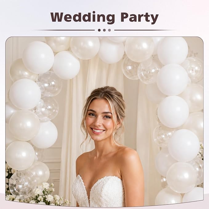 White Balloons, 12 Inch Wedding Latex Party Balloons | 30 Pack Matte White - Image 5