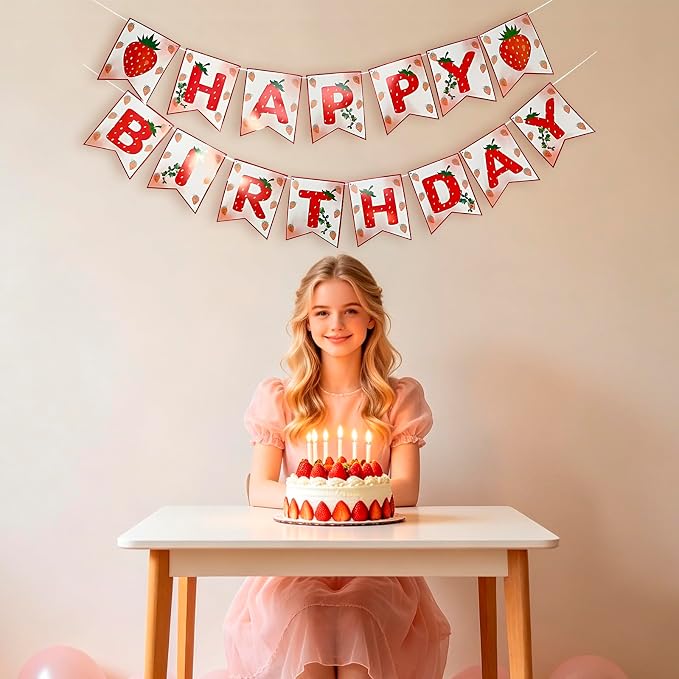 MEETINGU Strawberry Birthday Banner - Image 4