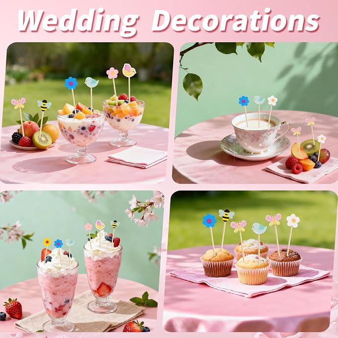 100 PCS Spring Floral Toothpicks - Image 7