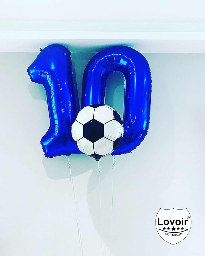 Navy Blue 10 Number Balloons, 40 Inch Giant Number 10 Balloons Foil Mylar - Image 3