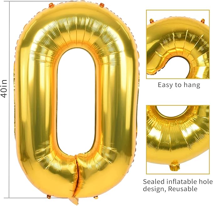40 Inch Gold 28 Balloon Numbers, 28th Birthday Party Decorations | Large Self - Image 3