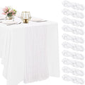 10 Pack White Cheesecloth Table Runner 6FT Boho Gauze Fabric Table Runner by HAISIWLKJ