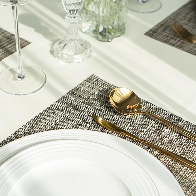 Placemats Set of 8 Vinyl/Plastic Woven Place Mats - Image 7