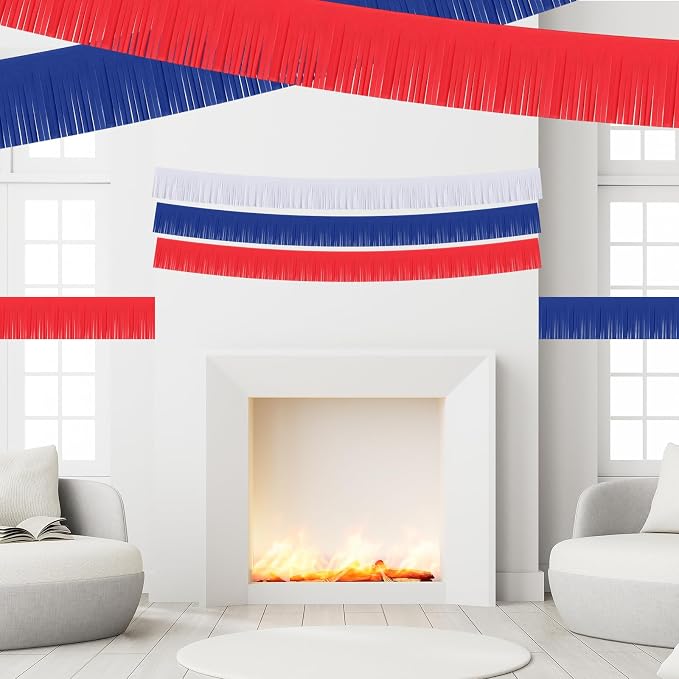 Taiyin 12 Pack 120 Feet Red White Blue Garland Streamers 4th of July - Image 4