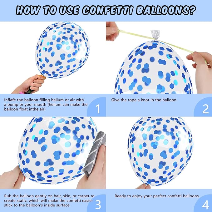 Blue & White Balloons Set - Image 3