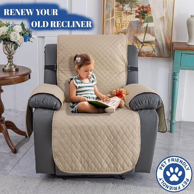 XINEAGE Water Resistant Recliner Cover, Nonslip Recliner Chair Covers - Image 2