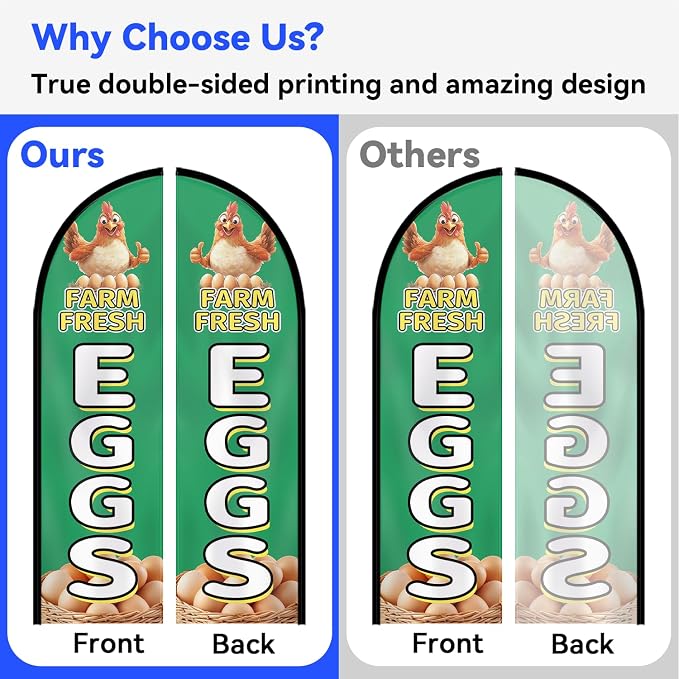 Farm Fresh Eggs Feather Flag - Image 3