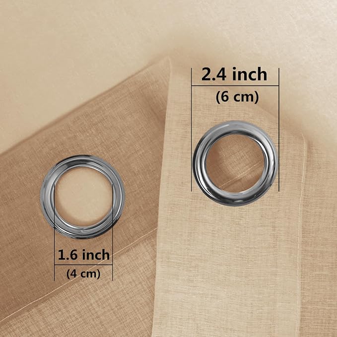 DWCN Taupe Faux Linen Ombre Sheer Curtains - Image 4
