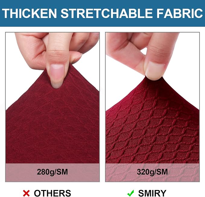 Smiry Waterproof Seat Covers for Dining Room Chairs, No Rear Covers | Stretch - Image 4