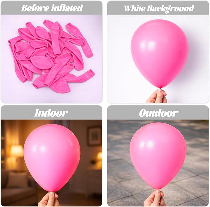 Voircoloria 66pcs Pink Latex Party Balloons, 12inch | - Image 3