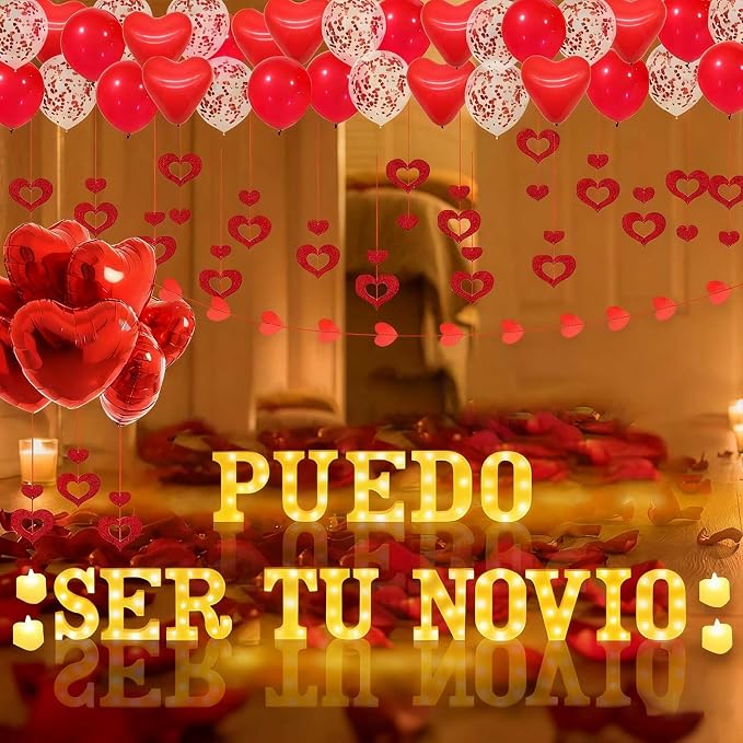 Puedo Ser Tu Novio Light Up Letters Proposal Decorations - Image 7