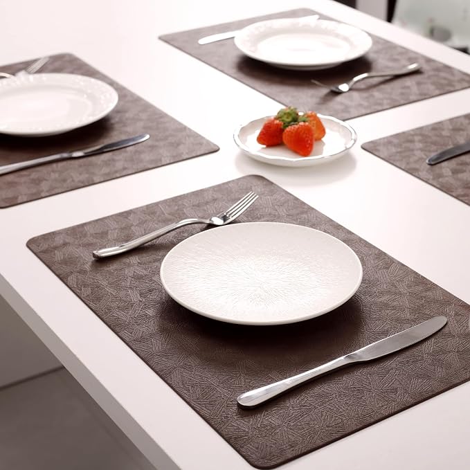 Vinyl Placemats Set of 8 Heat Resistant Easy Clean Non-Slip Place Mats - Image 7