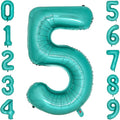 Teal Number 5 Balloons 40 Inch Large Turquoise Blue Foil Balloons by cocodino