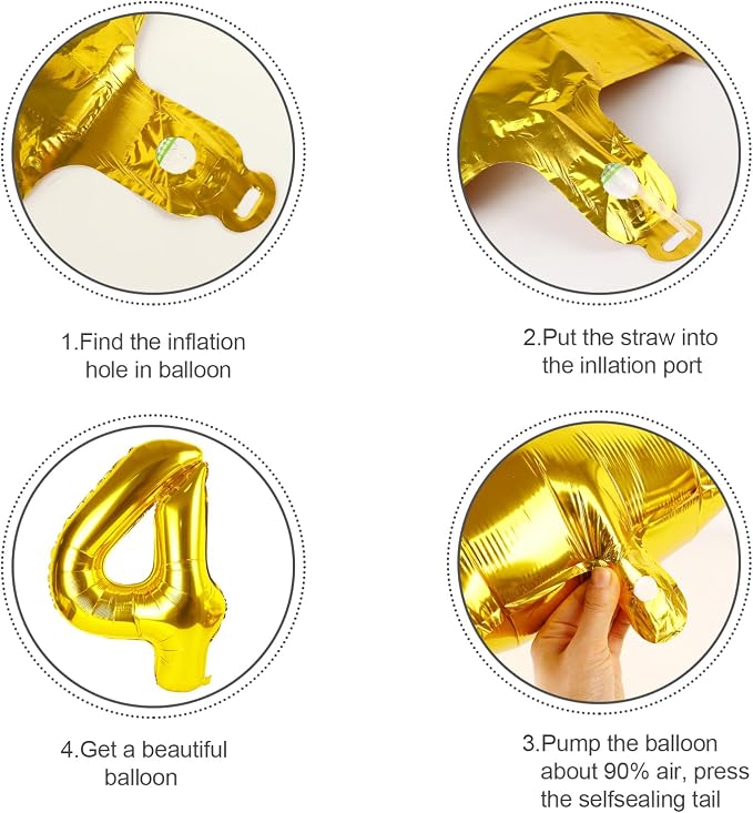 Numbers 17 Balloon 40Inch Gold Balloons - Image 6